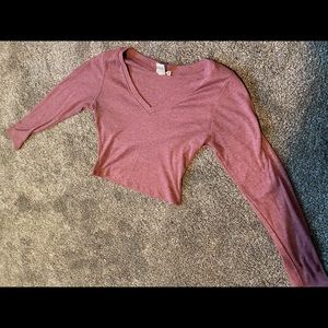 Pink long sleeve crop top!